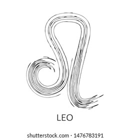 Zodiac Sign Leo Isolated On White Stock Vector (Royalty Free ...