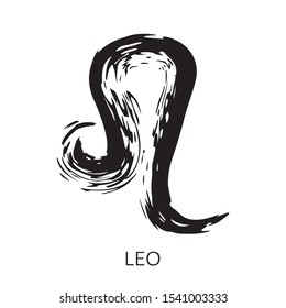 Zodiac sign Leo isolated on white background. Zodiac constellation. Design element for horoscope and astrological forecast. Vector illustration.