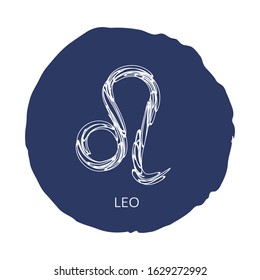 Zodiac Sign Leo Isolated On Blue Stock Vector (Royalty Free) 1629272992 ...