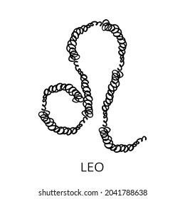 Zodiac sign Leo isolated on white background. Zodiac constellation. Design element for horoscope and astrological forecast. Vector illustration.