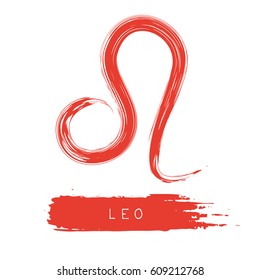 Zodiac sign Leo isolated on white background. Design element for flyers or greeting cards.