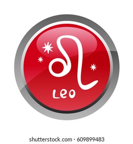 Zodiac sign Leo isolated on white background. Graphics element for flyers or web design.