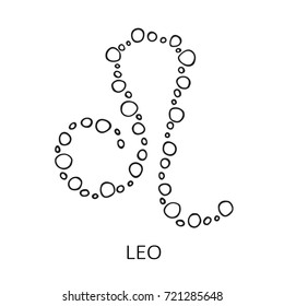 Zodiac sign Leo isolated on white background. Design element for flyers or greeting cards.
