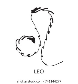 Zodiac sign Leo isolated on white background. Design element for posters or greeting cards.