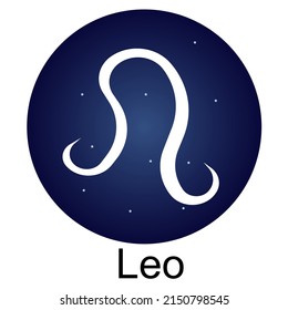 Zodiac sign leo on a background of stars. The horoscope element consists of 12 zodiac signs. Astrological vector illustration.