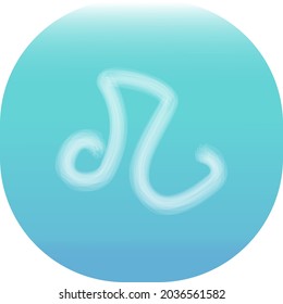 Zodiac sign Leo on a light blue background . Zodiac background with a gradient. White Zodiac sign. Vector illustration