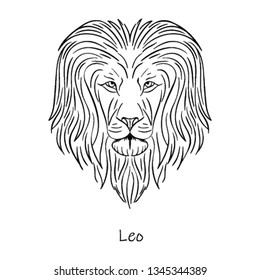 Zodiac sign, leo symbol vector 