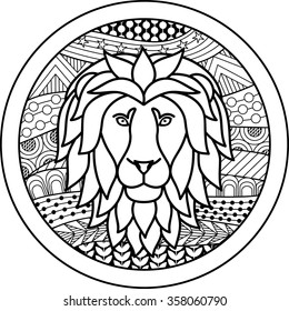 Zodiac sign Leo. Vector illustration of abstract zodiac sign for talismans, textile prints, tattoo