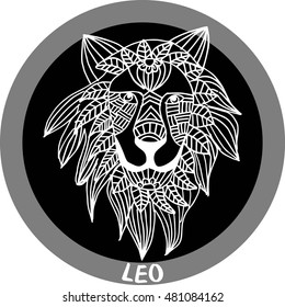 Zodiac Sign Leo in Zentangle