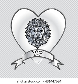 Zodiac sign Leo in zentangle style