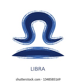 Zodiac sign Libra isolated on white background. Zodiac constellation. Floral pattern. Design element for horoscope and astrological forecast.