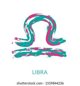 Zodiac sign Libra isolated on white background. Zodiac constellation. Design element for horoscope and astrological forecast. Hand drawn style. Vector illustration.