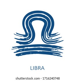 Zodiac sign Libra isolated on white background. Zodiac constellation. Design element for horoscope and astrological forecast. Hand drawn style. Vector illustration.