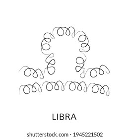 Zodiac sign Libra isolated on white background. Zodiac constellation. Design element for horoscope and astrological forecast. Vector illustration.