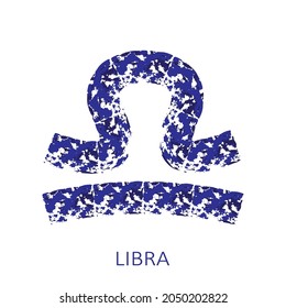 Zodiac sign Libra isolated on white background. Zodiac constellation. Design element for horoscope and astrological forecast. Vector illustration.