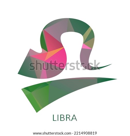 Zodiac sign Libra isolated on white background. Zodiac constellation. Flat design element for horoscope and astrological forecast. Vector illustration.