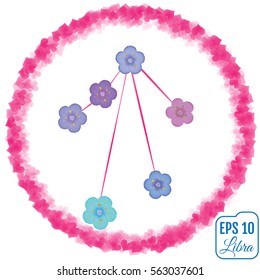 Zodiac sign Libra. Primula concept. Flowers concept. Constellation Libra.