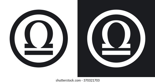Zodiac sign Libra. Two-tone version on black and white background
