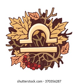 Zodiac sign Libra, vector color image on a white background.