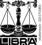 Zodiac sign libra. Vector illustration.