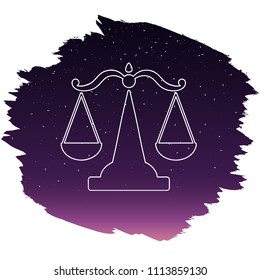 Zodiac sign - libra. Vector illustration