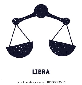 Zodiac sign of Libra. Vector illustration. Symbol of the zodiac sign Libra, justice and balance.