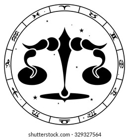 zodiac sign Libra vector illustration