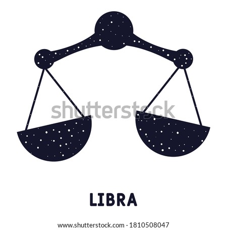 Zodiac sign of Libra. Vector illustration. Symbol of the zodiac sign Libra, justice and balance.