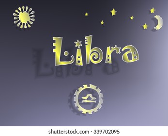 zodiac sign on a blue background with stars