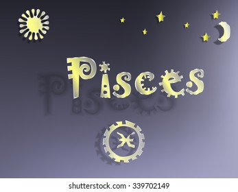 zodiac sign on a blue background with stars