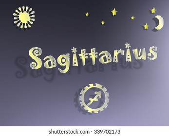 zodiac sign on a blue background with stars
