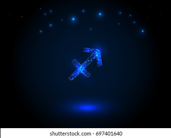 Zodiac sign on the starry sky. Astrological symbol. Zodiac circle on a blue background. Stars. Circle of Life.