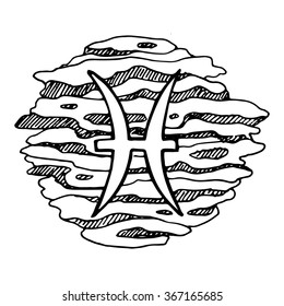 Zodiac sign Pisces.