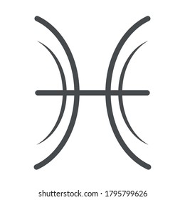 zodiac sign pisces astrology calendar mystic line style icon vector illustration