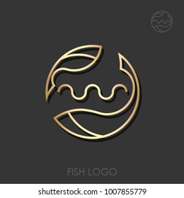 Zodiac sign Pisces. Fish zodiac flat designed logotype. Pisces vector logo