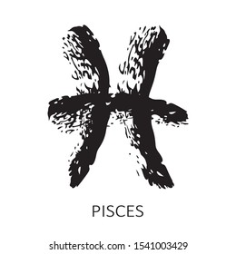 Zodiac sign Pisces isolated on white background. Zodiac constellation. Design element for horoscope and astrological forecast. Vector illustration.