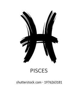 Zodiac sign Pisces isolated on white background. Zodiac constellation. Design element for horoscope and astrological forecast. Vector illustration.