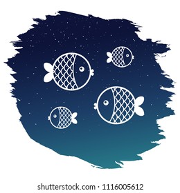 Zodiac sign - Pisces. Vector illustration
