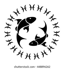 zodiac sign Pisces, vector illustration