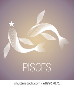 Zodiac Sign Pisces Vector Illustration Stock Vector Royalty Free Shutterstock