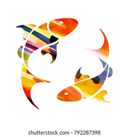 zodiac sign Pisces. vector illustration