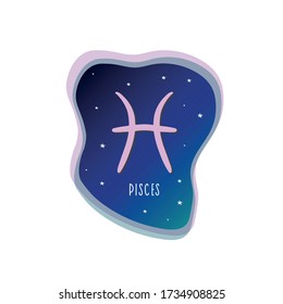 Zodiac sign Pisces. Pisces vector sign. Zodiac sign. Space illustration