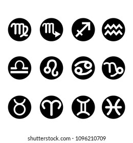 zodiac sign in round set 