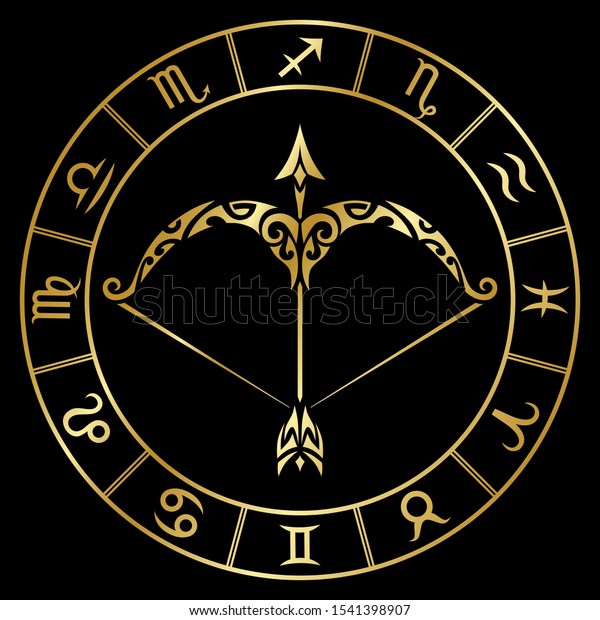 Zodiac Sign Sagittarius Circle Constellations Maori Stock Vector ...