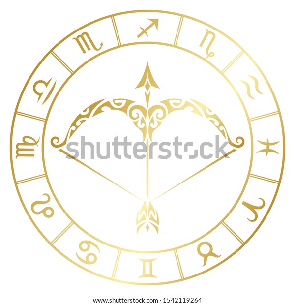 Zodiac Sign Sagittarius Circle Constellations Maori Stock Vector ...