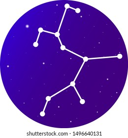 Zodiac sign sagittarius constellation illustration. Cosmic background. Zodiac constellation. Space and stars.