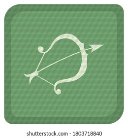 Zodiac Sign Sagittarius mit Cube Muster Vektorgrafik. Horoskop-Signittarius-Button mit Cube-Textur einzeln auf weißem Hintergrund
