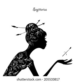 Zodiac sign sagittarius. fashion girl