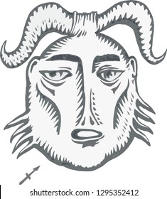 Zodiac sign sagittarius. Horoscope. Astrology.  (style of ancient engravings).  9 Sign of the calendar sagittarius.  Ethnic design, mystic horoscope symbol for your use. Ideal for tattoo art and books