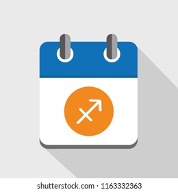 zodiac sign sagittarius horoscope in calender vector illustration EPS10